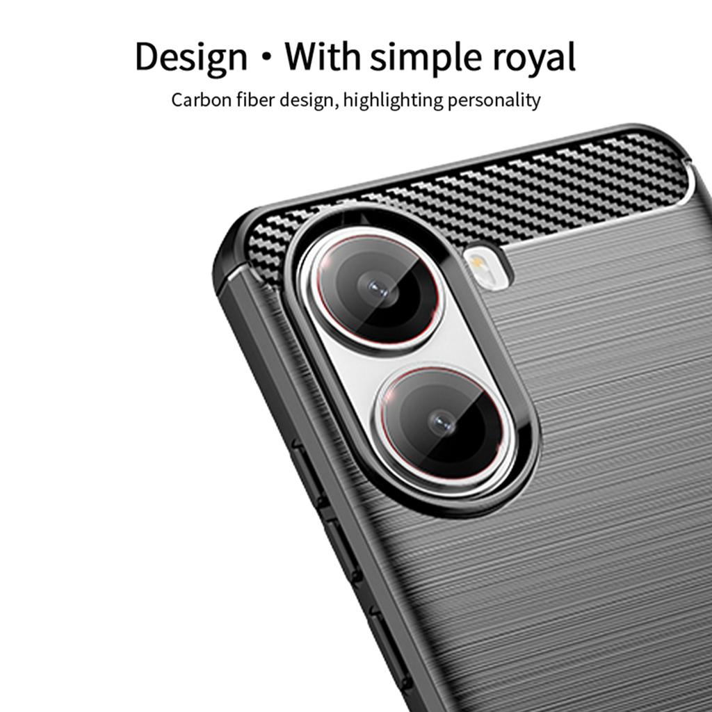 For Xiaomi Poco X7 Pro 5G Back Cover MOFI Brushed Texture Carbon Fiber Soft TPU Case