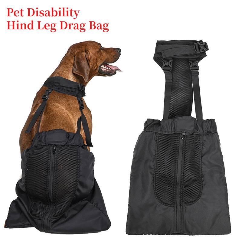 Doglemi Borsa Supporto Zampa Posteriore per Cani Domestici per Cani di Taglia Media e Grande Materiale Poliestere Nero