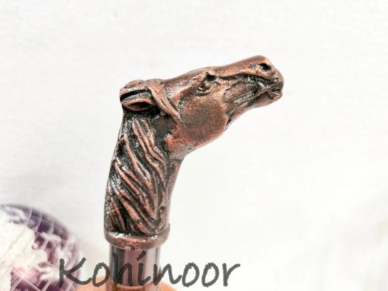 

Walking Cane: Copper Finish, Foldable Wooden Stick коричневый