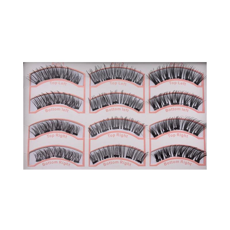 Magnetic Eyelashes Set: 3 Pairs, 12-Piece, 5 Magnets, No Glue Needed, European and American Styles