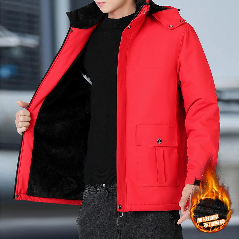 Fashionable and versatile Men's Thickened Warm Winter Jacket - Wrinkle Resistant Lightweight Soft and Cozy Long Sleeve Down Jacket