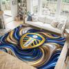 Design Calcio Leeds United Tappeto in Velluto di Cristallo Accogliente Non?Tappeto Stampato Antiscivolo per Camera da Letto Soggiorno Ingresso