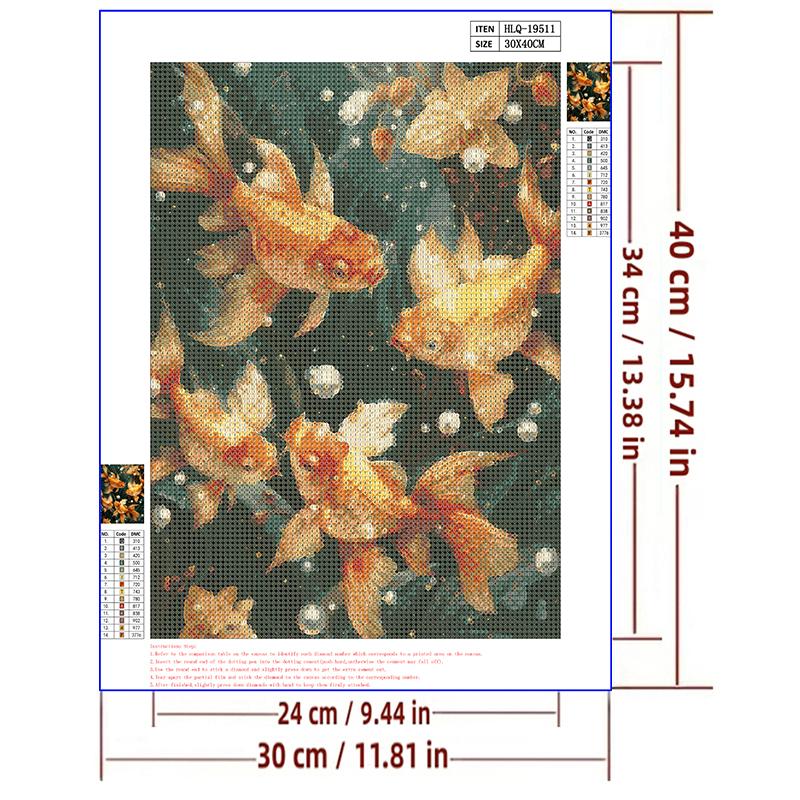 5d DIY Diamond Painting Cross Stitch Goldfish Pearl Diamond Embroidery Mosaic Full Round Drill Home Decor