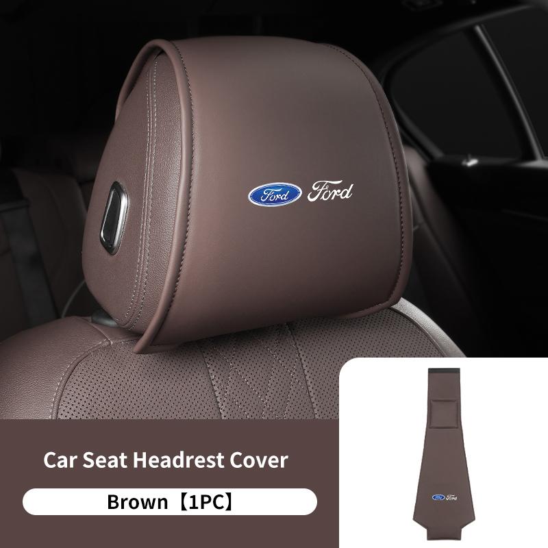 Leather Car Seat Headrest Protect Pad Pillow Cover Accessories For Ford Fiesta Ranger Mondeo Escape Ecosport Fusion Explorer