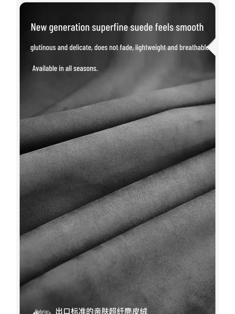 Wildleder Auto Lenden- & Nackenstütz-Set - Atmungsaktive, Perforierte Kopfstützen- & Rückenlehnenkissen