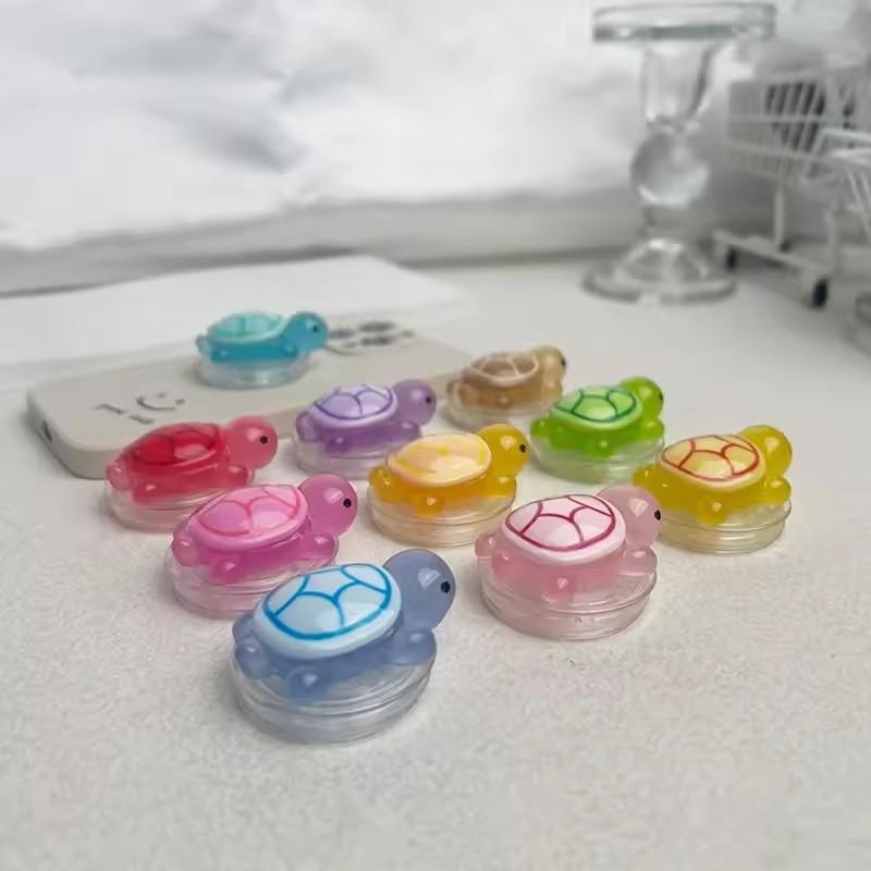 Korean Cute Luminous Turtle Phone Holder Griptok Finger Ring Support for iPhone Samsung Cases Grip Tok Socket Bracket Girl Gift