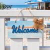 Retro Wooden Sign Welcome Decorative Sign Mediterranean Style Long-lasting Door Decoration Wall Mounted