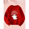 Halloween Cute Girl Creative Print Sweatshirt - Comfortable Long Sleeve Crewneck for Autumn and Winter