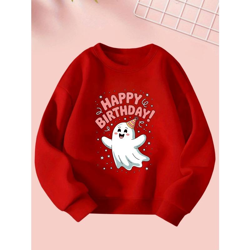 Halloween Cute Girl Creative Print Sweatshirt - Comfortable Long Sleeve Crewneck for Autumn and Winter