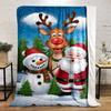 Santa, Reindeer, and Snowman In Winter Scene Patterned Flannel Blanket Perfect for the Bedroom Living Room, Sofa, or a Little Nap