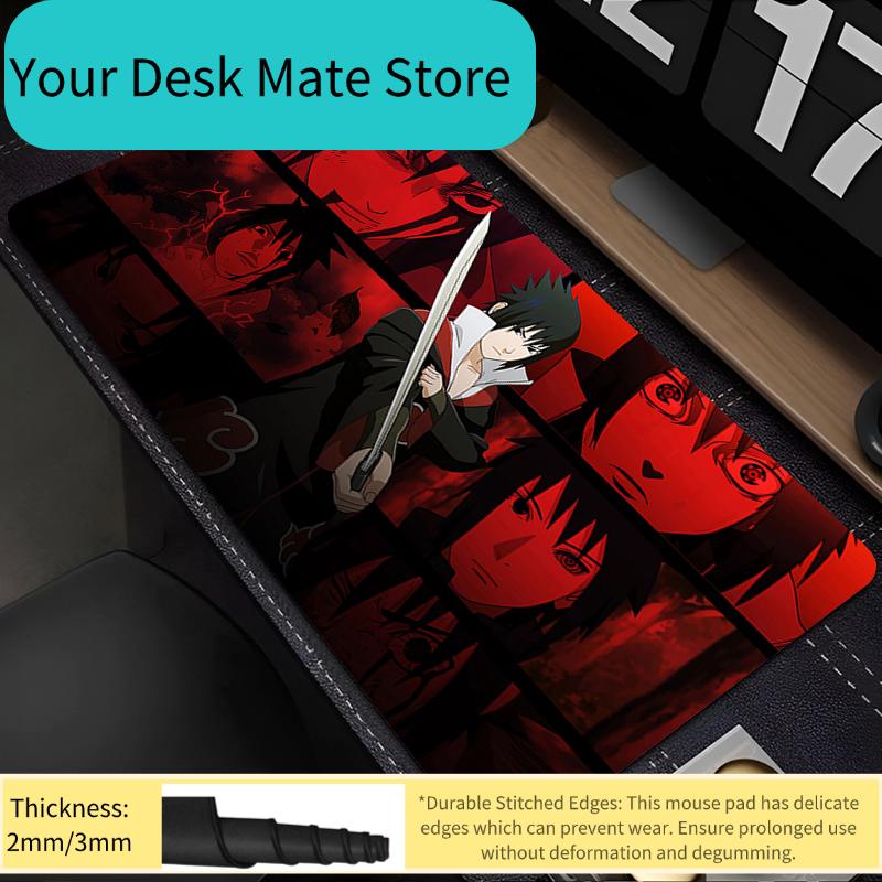 Large  Mouse Pad Naruto Sasuke Office Desk Mats PC Gaming Accessories Designed Specifically MousePads Laptop Keyboard Mat