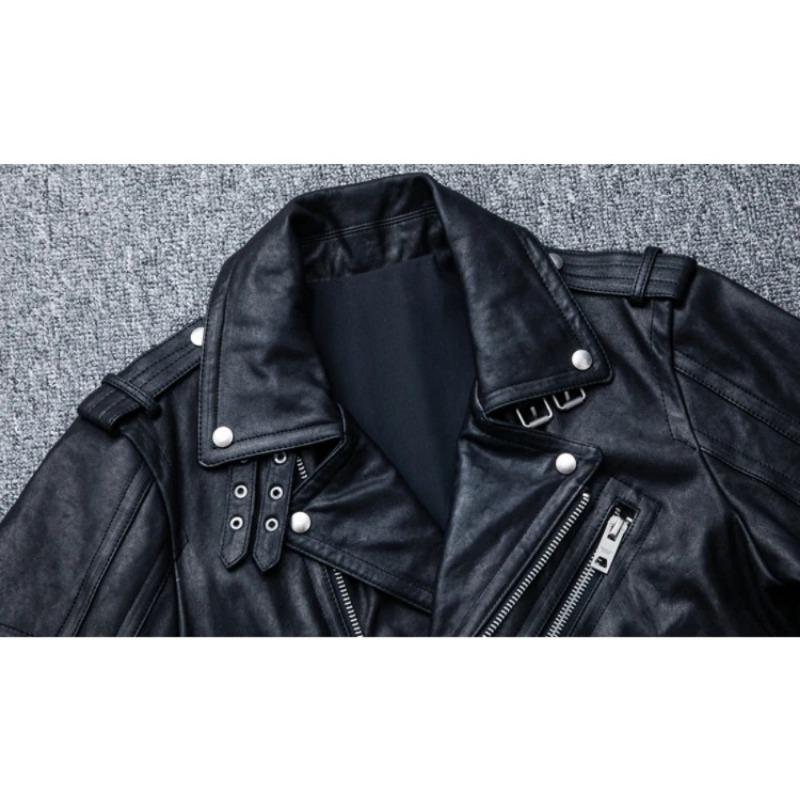 Chinese Size Soft Thick Sheepskin Genuine Leather Jacket Men Motocycle Biker Jackets Men Leather Jacket Riding Coat Winter Clothes Autumn