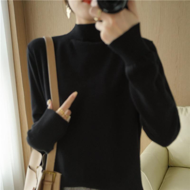 Damegenser MODERN NEW SAGA Vårullgensere Turtleneck strikket genser Høst Dame Jumper Strikket Topp