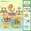 3D Stereo Plum Blossom Building Blocks – Rotating Snowflake Interlocking Educational Toys for Children