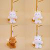 Animal Cute Plush Hanging Toy With Short Faux Fur For Children Travel Bag Doll