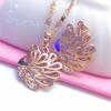 Exquisite Russian Purple Gold Shiny Peacock Pendant Luxury High-End Classic Wind Plated Rose Gold Collarbone Chain