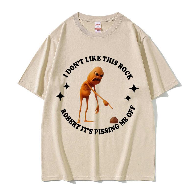 

2025 Summer I Dont Like This Rock It s Pissing Me Off Marcus The Worm Meme Men Women Casual Cotton Vintage Short Sleeve Tshirt 4XL
