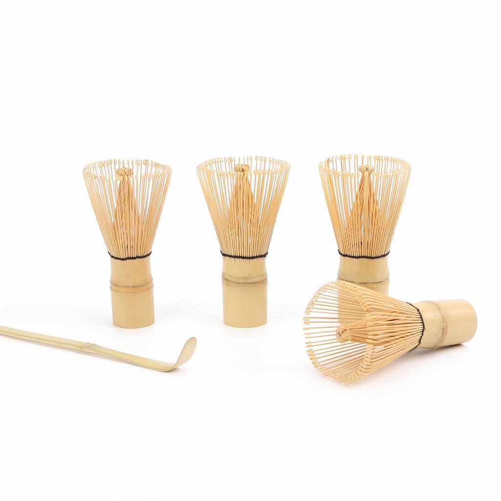 Sample Song Dynasty Matcha Ceremony Tool Set: Hundred-Pronged Bamboo Whisk, Chasen Stand, Tea Scoop, Stirring Brush