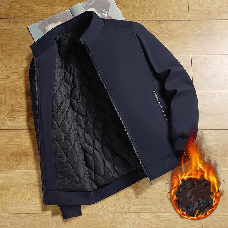 

Мужская зимняя однотонная куртка большого размера на молнии, повседневная теплая уличная одежда, приталенное пальто XS