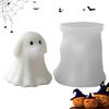 Ghost Shape Silicone Mold Halloween Candle Stencil Cute Spooky Haunted House Decor Making For Cake Decor Clay Craft Chocolate