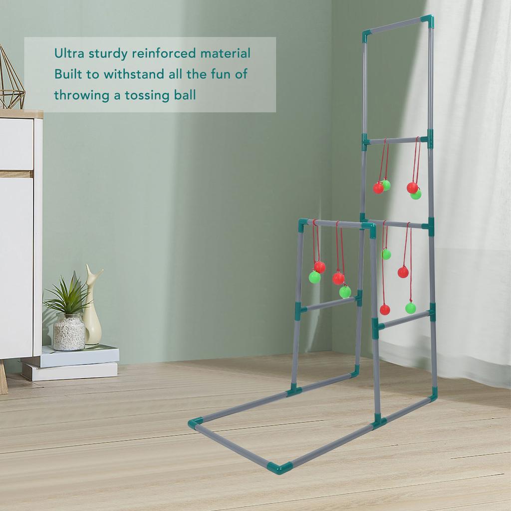 Ladder Ball Game with 12 Throwing Balls Double Layer Complete Ladder Toss Game for All Skill Level Indoor Outdoor