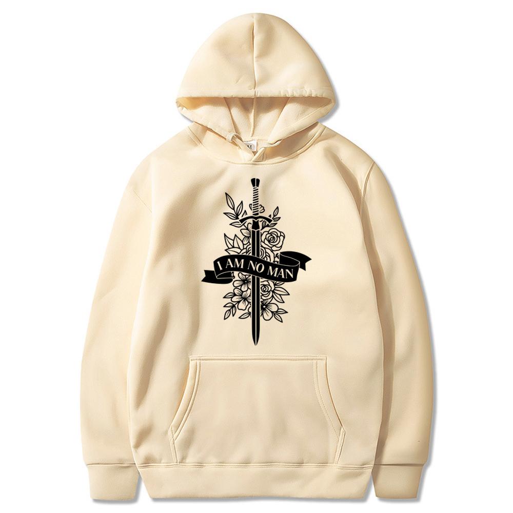 Retro I Am No Man Hoodie The Shire Shirt Middle Earth LOTR Hooded Sweatshirt Second Breakfast Dark Academia Book Lover Hoodies