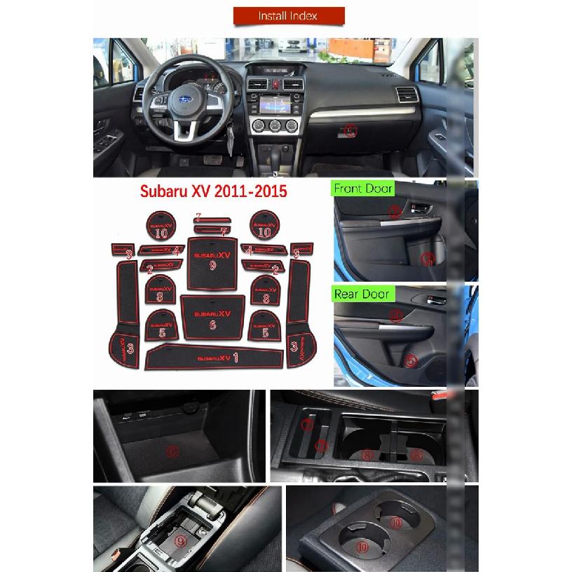 Anti-Rutsch-Gate Slot Mat Gummi Cup Coaster für Subaru XV 2016 2017 Facelift Crosstrek WRX STI Zubehör Aufkleber Auto Styling