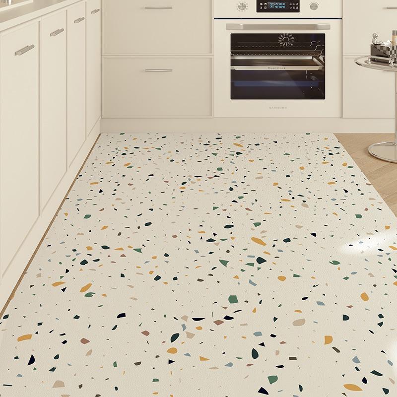 

Кухонный ковер Нескользящий Водонепроницаемый Коврик для пола из кожи Текстура под мрамор Цвет Большой размер Коврик из ПВХ Домашний декор Коврики для ног 1pc 50x80cm