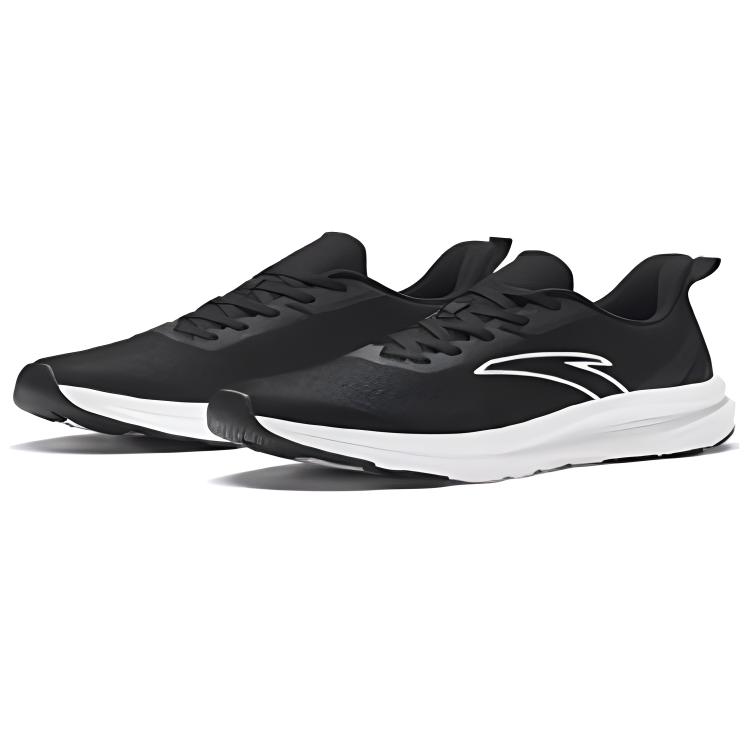 New Anta Cloud Journey Anti Slip Wear Resistant Low Top Running Shoes Men's Black White 112345538-10