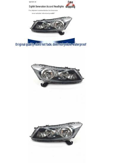 

Eighth Gen Accord 08-12 Headlight Assembly Cover with Turn Signal Shell Clear Light Cover Pair (Installation Required)