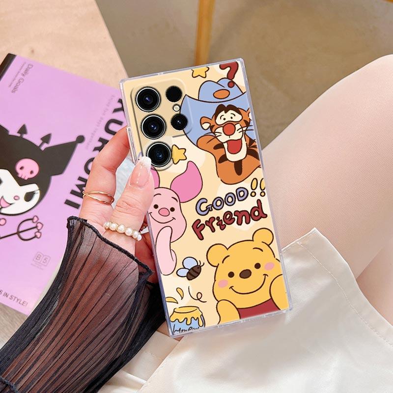 Capa Transparente Winnie Pooh Tigrão Leitão Amigos Para Samsung Galaxy S26 S25 Ultra S24 S22 S26 Plus S20 S23 S21 S25 FE 5G Capa Clara