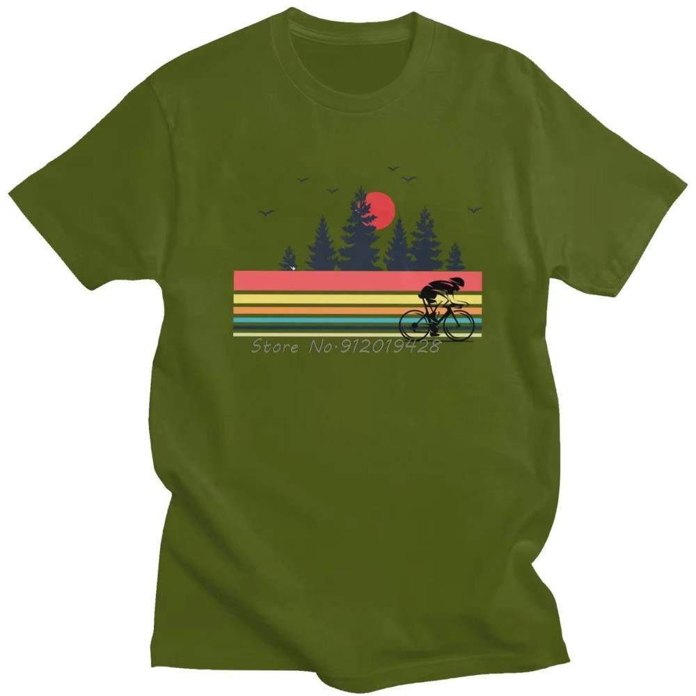 Vintage Retro Bicycle Cycling Mountain Bike T-Shirt Tshirt MTB Biking Outdoor Cyclist Tees Men's Clothing Oversized Unisex Tops