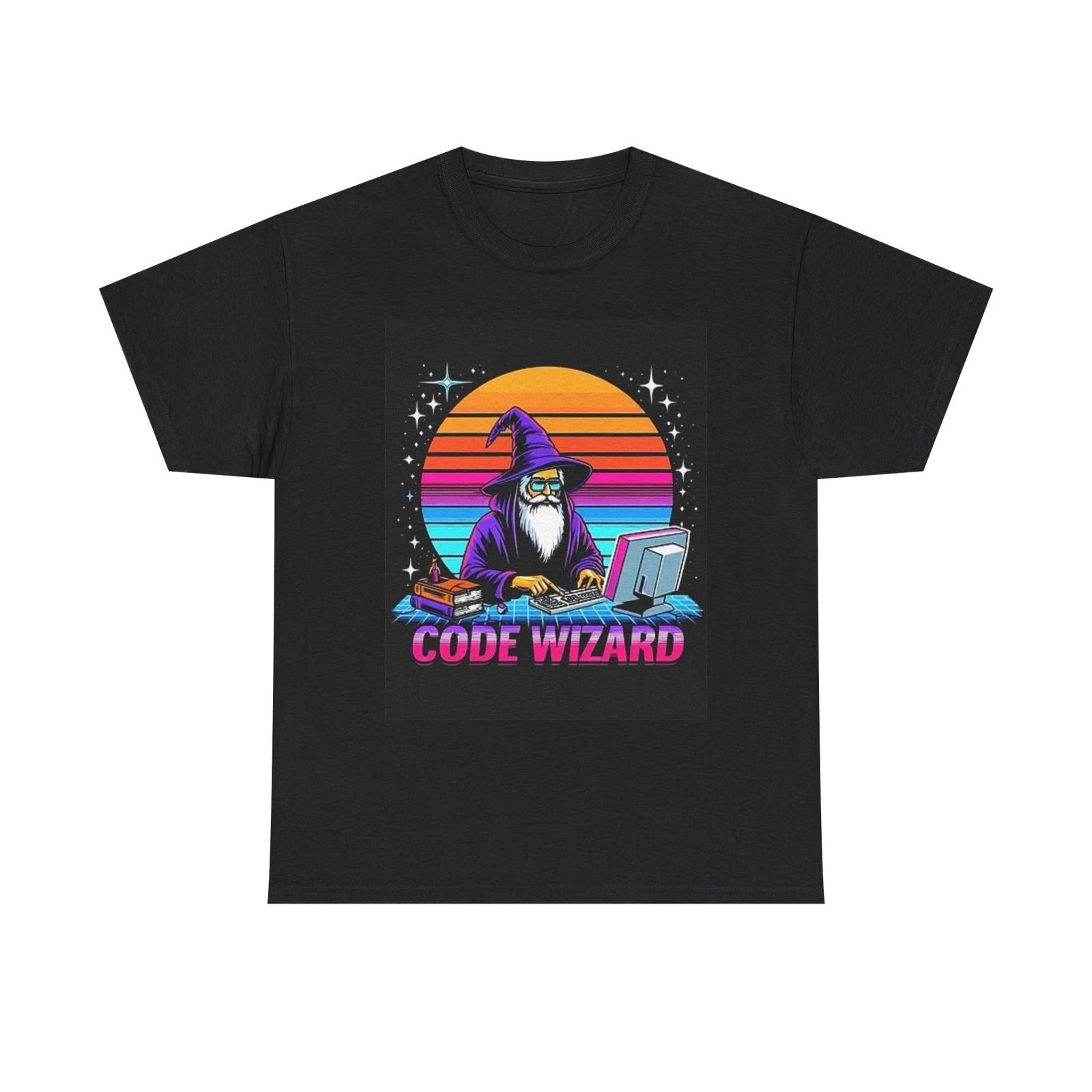 Men s and Women s T-shirts Code Wizard Funny Graphic M
