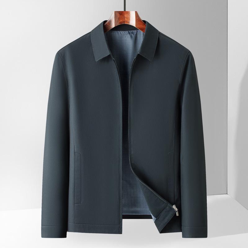2025 Men's Cotton Stand Collar Lapel Jacket - Spring/Autumn Casual Dad Style