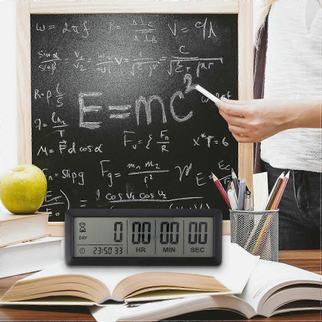 Big Digital Countdown Days Clock - 999 Days Count Down Clock for Graduation Lab Kitchen (Black)