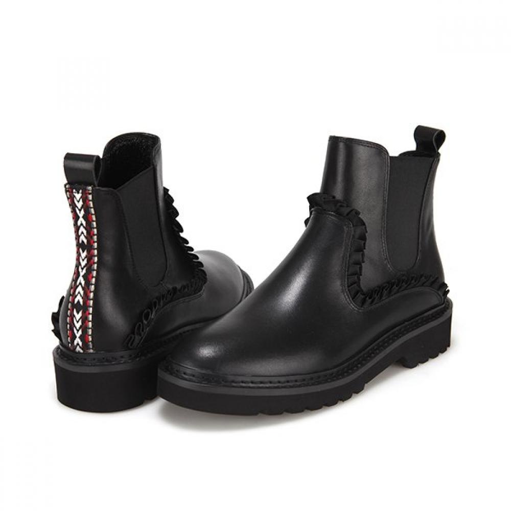 Barbara Leather Ankle Boots Bze802bk