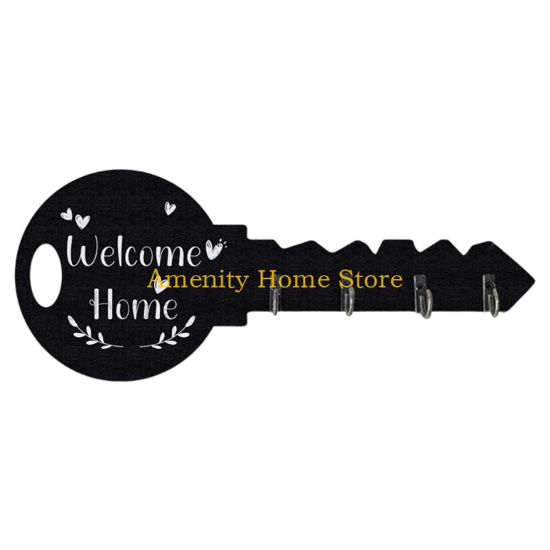 

F26C Wooden Wall Hook Bohemians Styles for Easy Organization and Home Accessories Storage Easy Mount чёрный