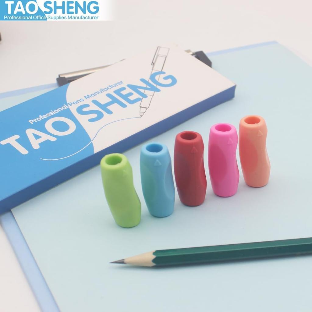 Silicone Pen Grips Set, Pure Color Pencil Grips Ambidextrous Writing Aid for Children Adults, Flexable Soft Comfortable Corrective Finger Tool for