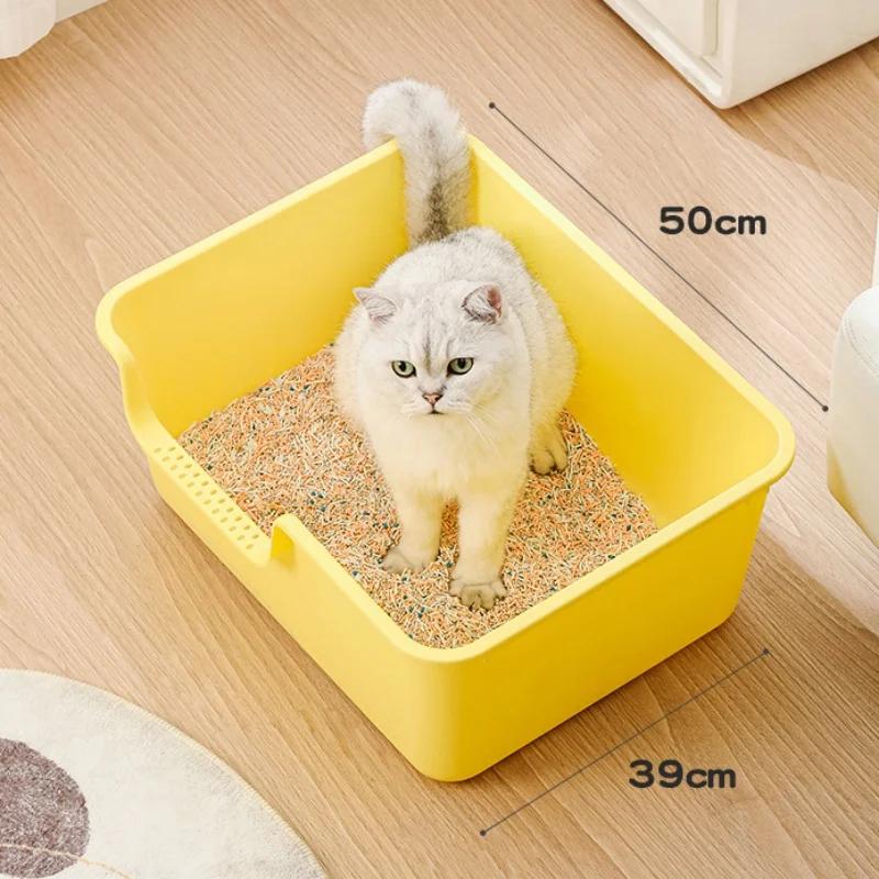 Półzamknięta kuweta dla kota z wysokimi bokami Duża kuweta dla kota Zapobiegająca rozsypywaniu kuweta dla królika Koty i kocięta Małe zwierzęta