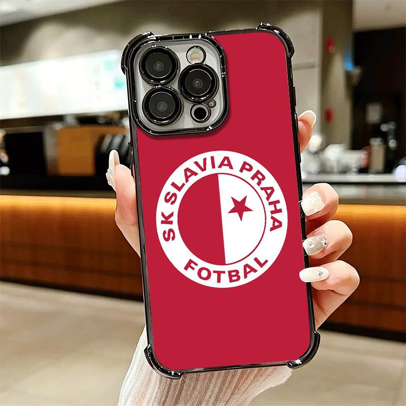 Sk Slavia Praha Czech Republic Soft Phone Case For iPhone 15 16 17 Air 14 Pro Max 16E Plus 13 12 Mini Plating Anti-Fall Fundas