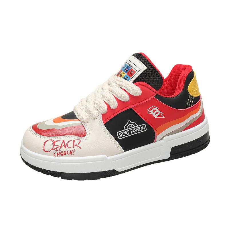 

Student board shoes ins tide 2025 autumn new casual shoes foreign trade rainbow mandarin duck color matching platform women s shoes sports 40 червоний колір чорний