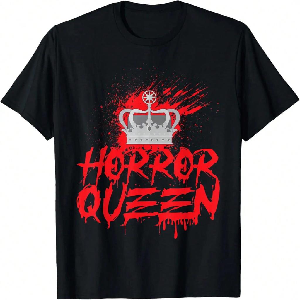 Enge Horrorfilm Bloed Kroon Horror Koningin T-shirt