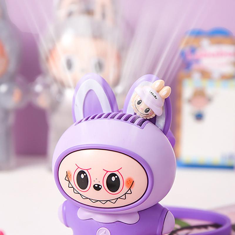 Cute Character Portable Bladeless Neck-Hanging Fan Cartoon Capybara Small Fan Outdoor Usb Charging Fan Students Summer Gifts