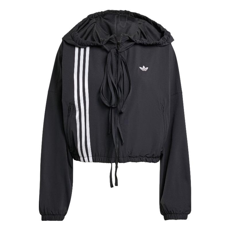 adidas Originals Tracktop Ribbon Off Placed Logo Gestreifter Sport-Hoodie Damenjacke JX2698