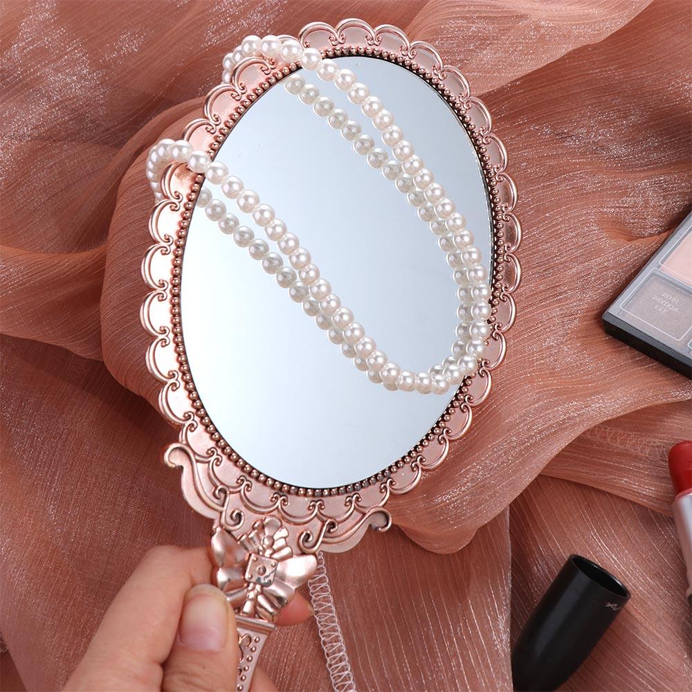 Miroir de poche sculpté de petite taille, facile à transporter, miroir de toilette portable haute définition, miroir de poche pour chambre à coucher