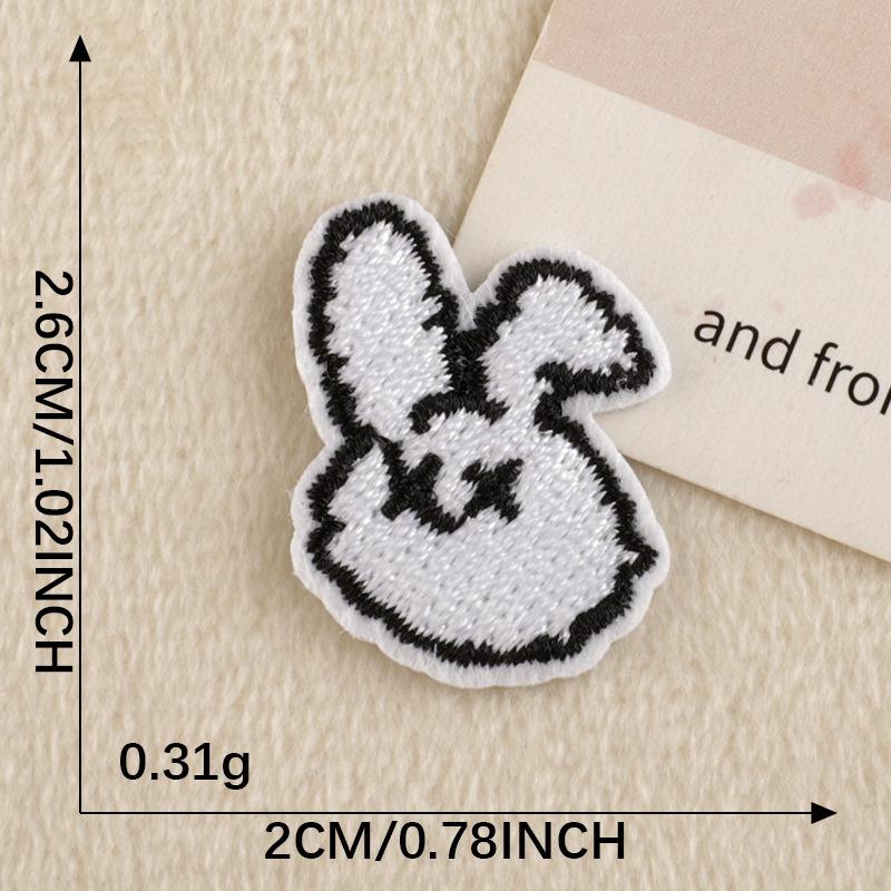 Korean Cat and Bowl Embroidery Iron-On Patch for DIY Journals