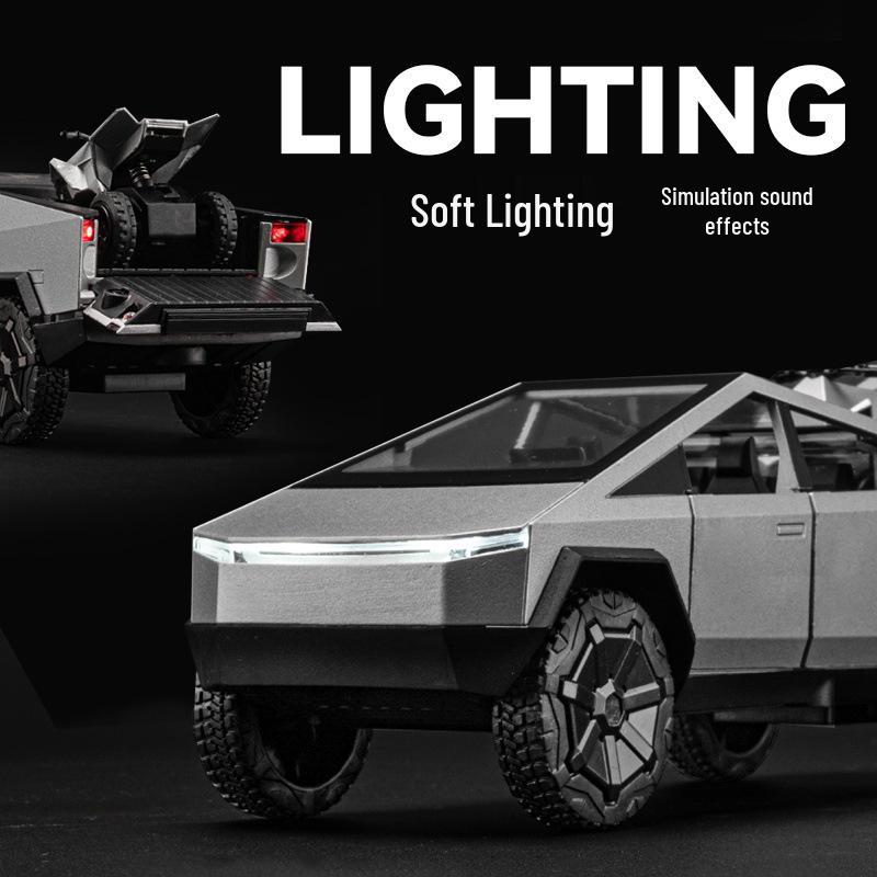 Tesla 1/24 Pickup Truck Trailer Caravan Alloy Model Off-Road Car