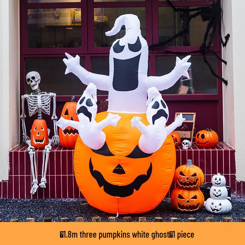 Большой надувной светящийся тыквенный фонарь для наружного украшения на Хэллоуин