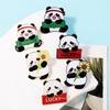 Creative Cute Panda and Sunflower Alloy Brooch - Fashionable Animal Badge Accessory