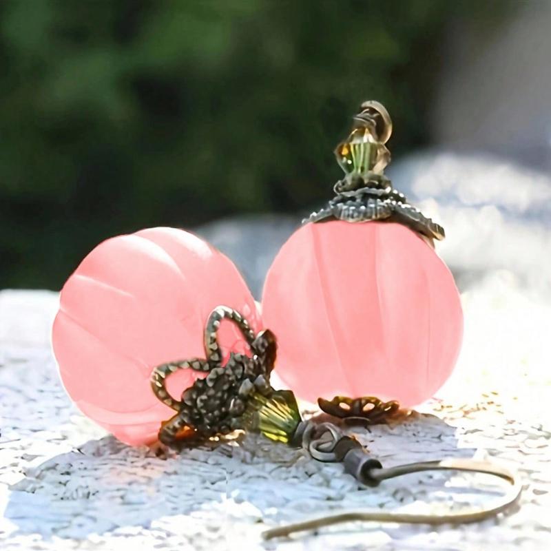 

1 пара винтажных серег-подвесок в виде тыкв, универсальные и стильные для повседневной носки розовый